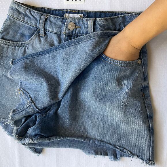 Sky and Sparrow Women Waxed Denim Shorts Jeans Skorts size S, Blue - Picture 6 of 9